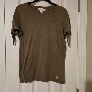 Michael Kors MK Green Short Tie-Sleeve Shirt Women's - Size Small